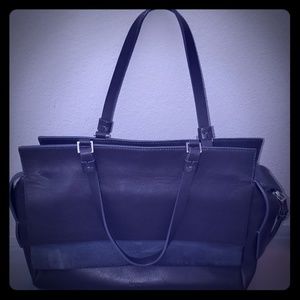 Gray leather medium bag